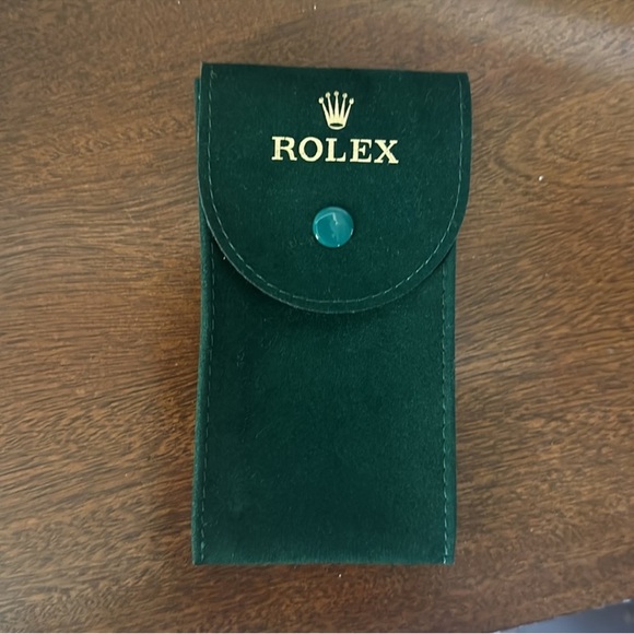 Rolex Watch Storage Travel Service Pouch Green Suede Authentic Genuine - Picture 2 of 7